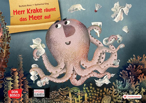 Kamishibai Bildkartenset - Herr Krake räumt das Meer auf