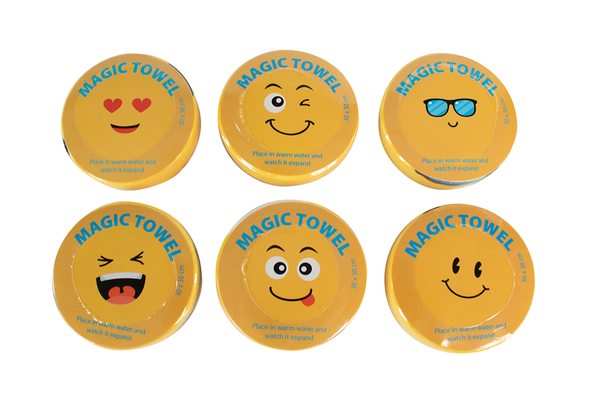 Magisches Handtuch, Smiley, 6 Stk.