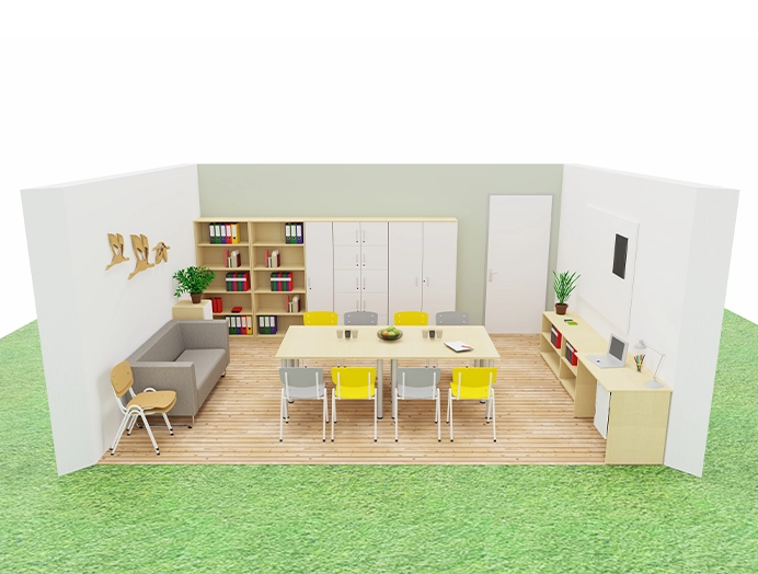 Darstellung eines Personalraumes in der Kita