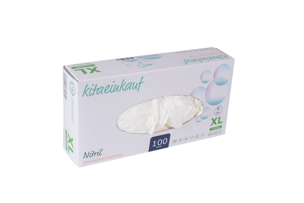 Handschuhe Nitril, puderfrei, Gr. XL, 100 Stk., weiß
