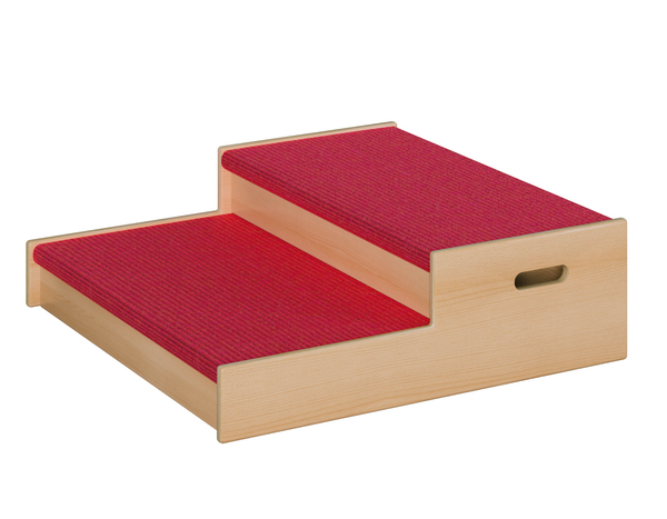 Stufenauflgang, Haustierstufen, Holz, rote Teppichoberfläche, Haustierzubehör