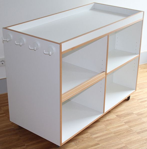 Küche, Schrank, Aufbewahrung, Holzoptik, Weiß