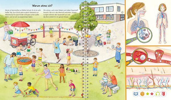 Schuleffekt, Ausstellung, Kinderspielplatz, Gartenbrunnen, Infotafel