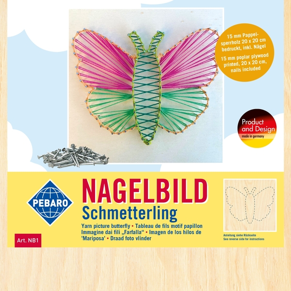 Nagel- und Fadenbild, inkl. Nägel, Motiv wählbar