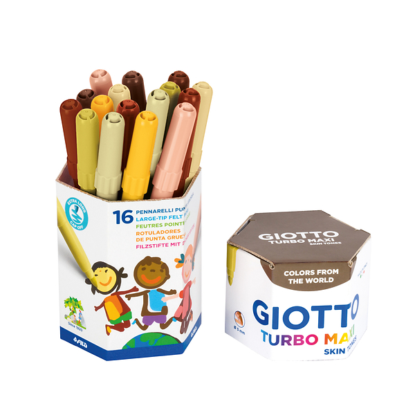 GIOTTO Fasermaler, Turbo Maxi, Skin Tones, 16 Stifte GIOTTO Fasermaler, Turbo Maxi, Skin Tones, 16 Stifte