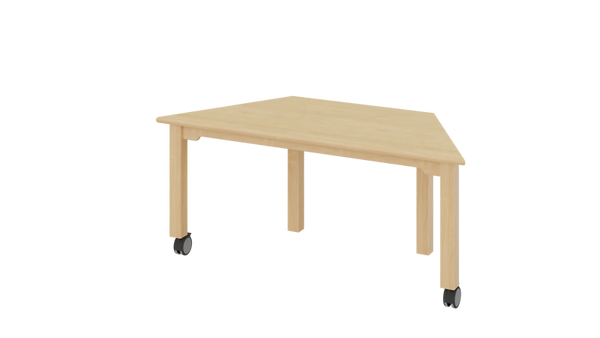 Plywood table, Wooden table, Corner table, On wheels, Low-height table