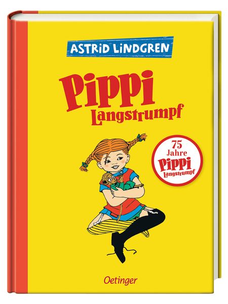 Pippi Langstrumpf, Kinderbuch, Gelb, Illustration, Cover