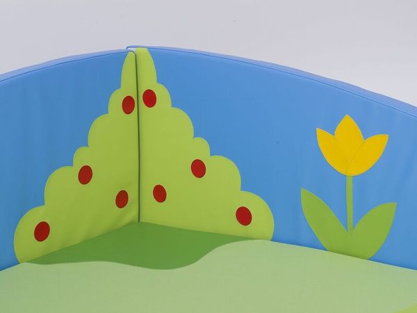 Spielmatte für Ecke mit Wandpolster, Schaumstoff, Kunstleder, Motiv Lichtung, (HxTxB): 140 x 140 x 50 cm