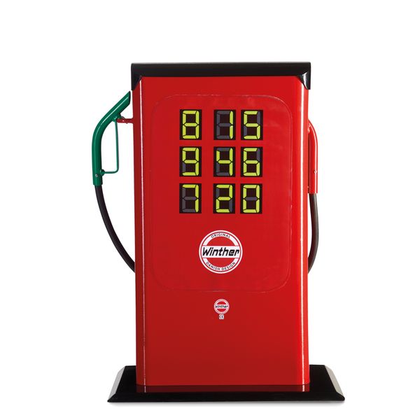 Kraftstoffpumpe, Zylinderzähler, Gasmeter, Minutenzähler, rote Zapfsäule