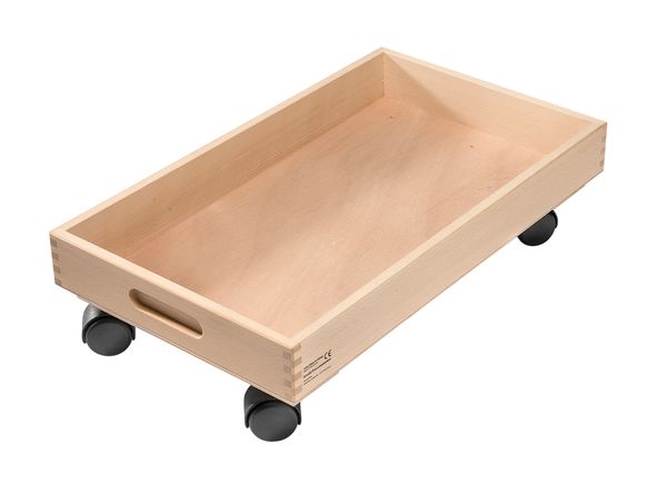 Holzkorb, Rollwagen, Wagenboden, Kasten, Ablage mit Rollen