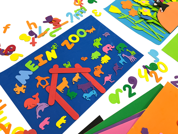 ELVIRAS Moosgummi Bastelset (4181 Teile) Dekoration für Zuhause