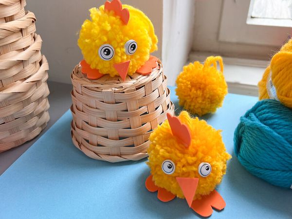 Huhn, Stoffhuhn, Bastelkunst, Korb, Deko