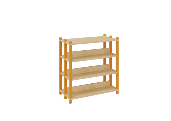 Bücherregal, 100 cm breit, mittig mit Aufkantung, doppelseitig, Höhe wählbar