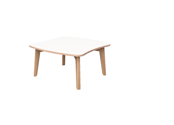  Couchtisch, Holzbeine, gestell aus holz, weißes tabletop, quadratischer tisch