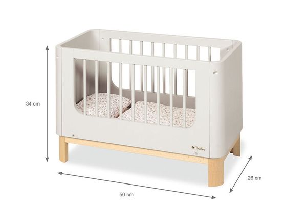 Kinderbett, Babybett, Gitterbett, Holzbeine, Weiß