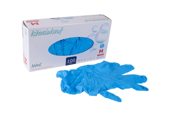 Handschuhe Nitril, puderfrei, Gr. M, 100 Stk., blau