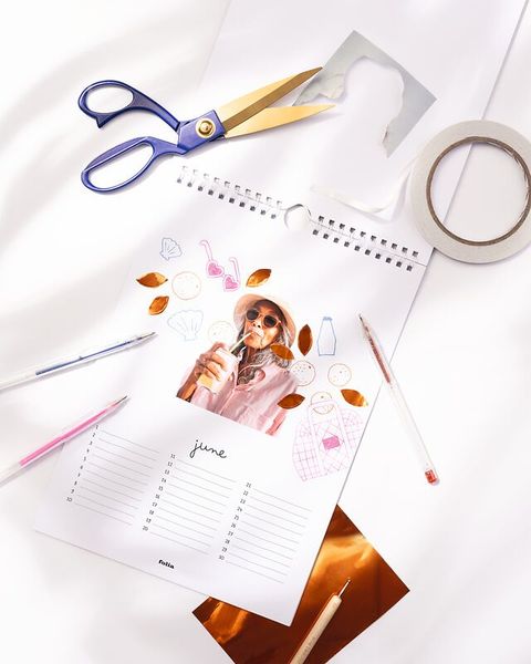 FOLIA Bastel-Dauerkalender, DIN A4, weiß, 12 Monatsseiten, 1 St.