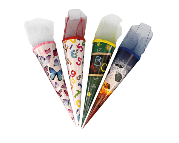 Kleine Schultüten, 35 cm, 4er Set