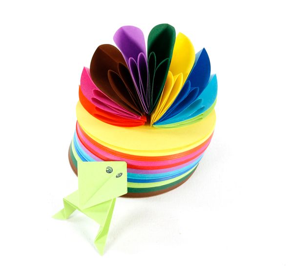 FOLIA Origamipapier Basic Mix, rund, 18 cm, 500 Blatt bunt sortiert