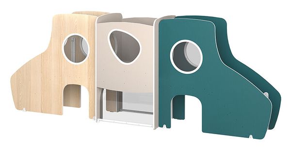MATHOU Modulares Spielpodest mit Kletteraufstieg, Brücke & Rutsche, 3-teilig, ab 18 Monate