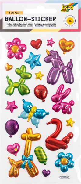 FOLIA Ballon-Sticker Funfair, 5 Stück, 105 Sticker