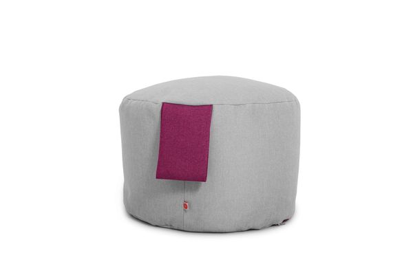 Ottoman, Pouf, Hocker, Weiß-Grau, Aufbewahrung