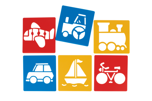 Schablonen Fahrzeuge, 6 Stück 