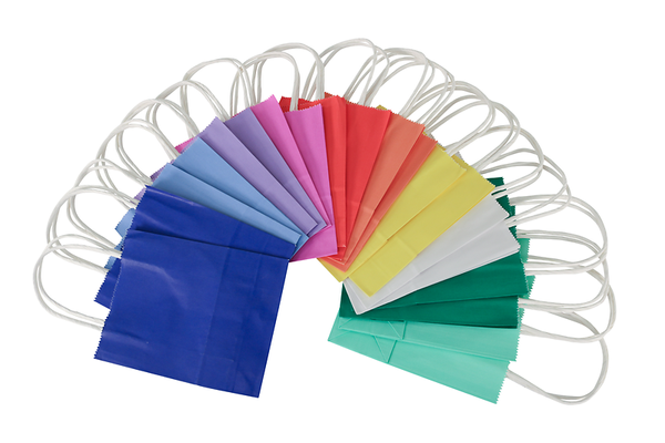 FOLIA Papiertüten S, Kraftpapier, farbig sortiert, 20 Stück