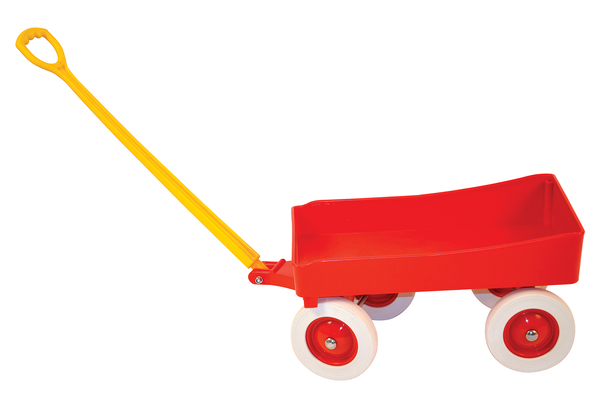 Kinderwagen, Spielzeugwagen, Rot, lange Stange, Vierteiliger Wagen
