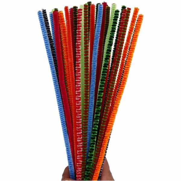 Streifen-Pfeifenputzer, bunt sortiert, 30 cm, 6mm, 30 Stück Streifen-Pfeifenputzer, bunt sortiert, 30 cm, 6mm, 30 Stück