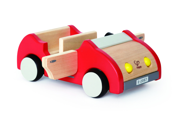 Holzauto, Kinderspielzeug, Holzspielzeug, Kleinkindauto, rotes Auto