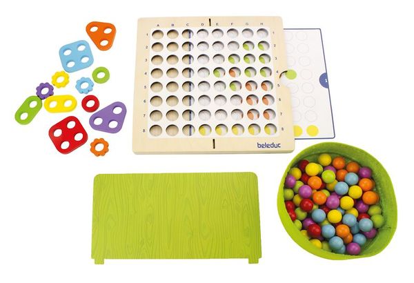 Spiel-/Sortierbrett, Lernspiel, Holzrahmen, Farben, Kugelspiel