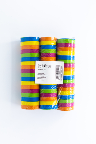 Luftschlangen bunt, 3 Stangen mit je 18 Rollen Luftschlangen bunt, 3 Stangen mit je 18 Rollen