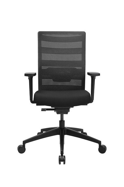 Bürostuhl, Mesh-Rückenlehne, Verstellbare Armlehnen, Fünf-Sterne-Basis, Schwarz
