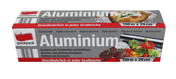 Aluminiumfolie, Küchenfolie, Großrolle, Rollenmaß 150 m, Lebensmittelkontakt