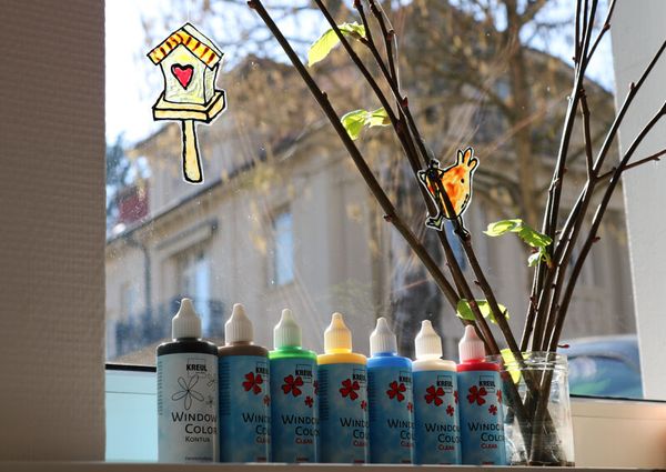Fenstermalstift, Farbenflaschen, Kunstbedarf, Flaschen-Set, Dekorationsmaterial