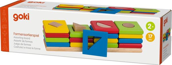 Holzspielzeug, Formensortierenspiel, Sortierboard, Bunte Formen, Kinder ab 2 Jahren