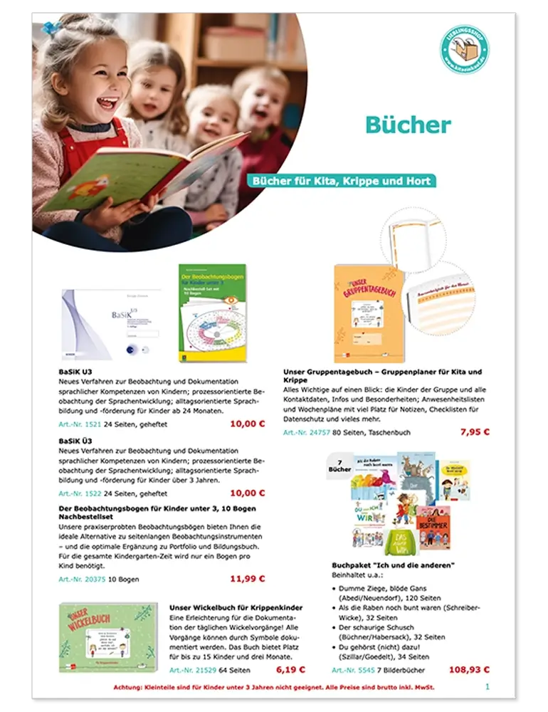 Titelseite des Bücher-Flyers