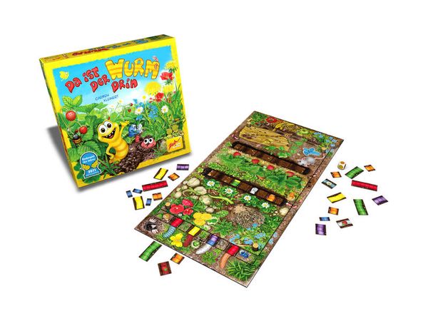 Brettspiel, Bunte Steine, Bau- bzw. Legespiel, Wurm Drin, Grünes Setting