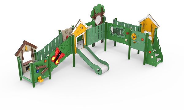 Spielgeräte, Klettergerüst, Sandkasten, Rutsche, Kletterturm