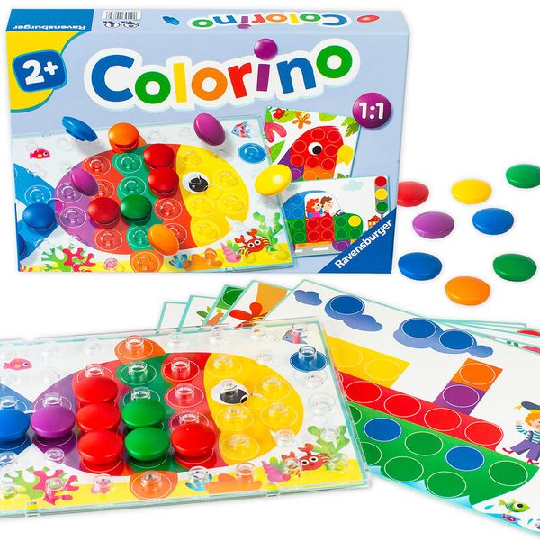 Colorino, Produktset, bunte Scheiben, bunte Stäcke, Puzzlespiel