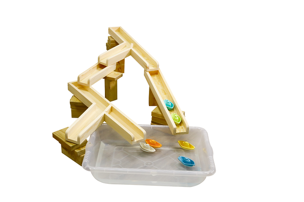 Wasserbahn / Kugelbahn, massives Kiefernholz, 12 Teile, ab 3 Jahre (SONDERANGEBOT)