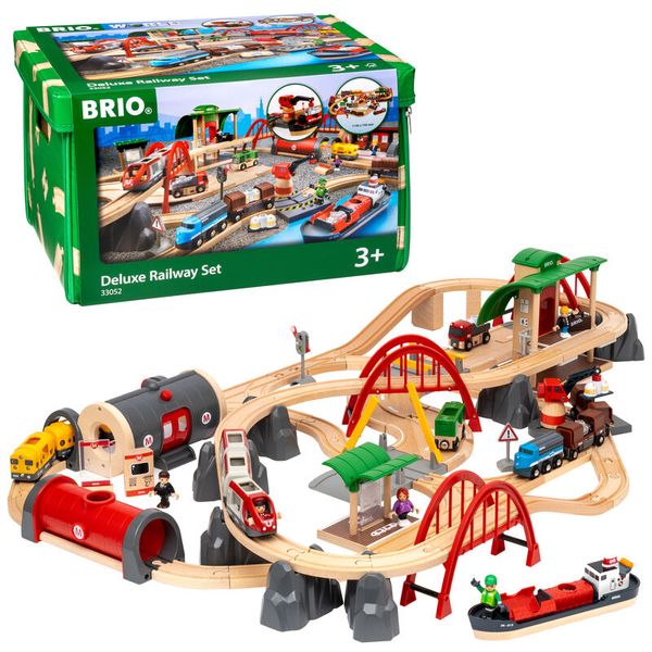 Spielzeug, Modelleisenbahn, Holzbahn, Kinderbahn, Set mit Brücken