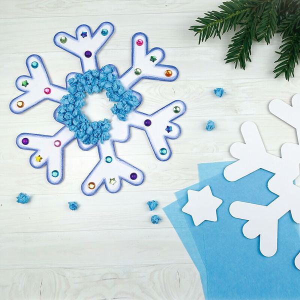 Blanko-Motive Schneeflocke, Karton, 20 Stück, 22,5 x 21 cm