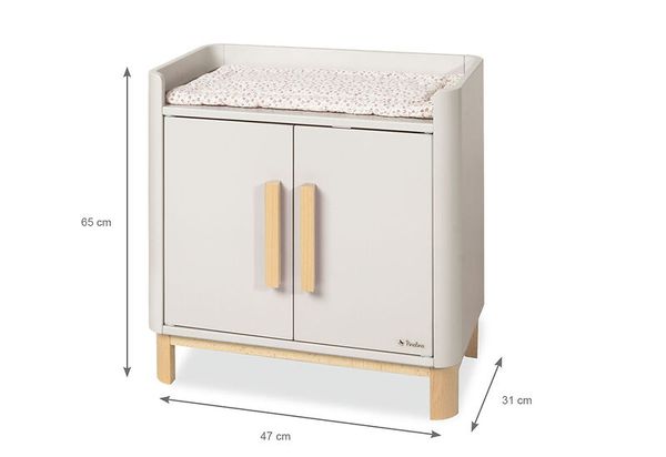 Kinderkommode,  Wickelkommode, Holzbeine, 46-47 cm Breite, mannigfaltige Ablage