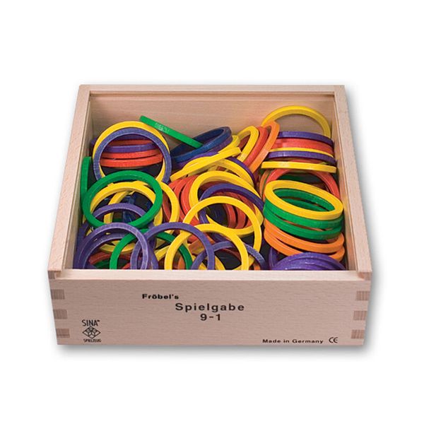 farbenringe, holzbox, spielzeug, ringformen, zahnringe
