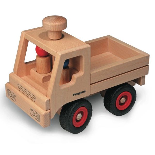 Holzspielzeug, Kleinkind Spielzeug, Lastwagen, Holzoptik, Baustellenausstattung