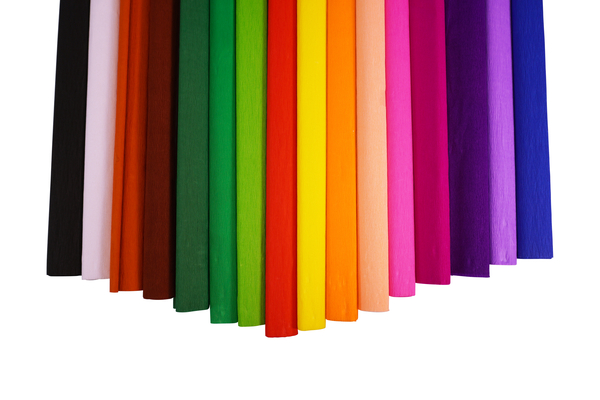 ELVIRAS Bastelkrepp Einzelfarbe 50 x 250 cm, 10 Rollen (Farbe wählbar)