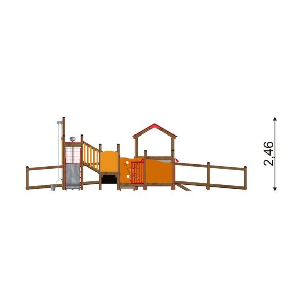 Spielgerät, Spielplatz, Kletterturm, Holzspielgerät, Rutschbahn