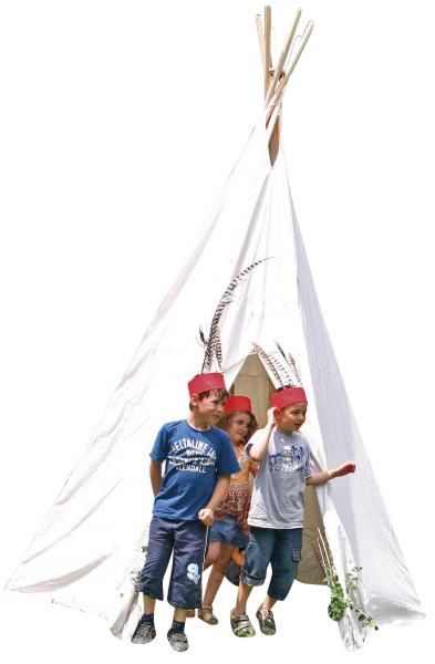 Zelte,  Tipi, Kinder, Camping, Federkopfschmuck